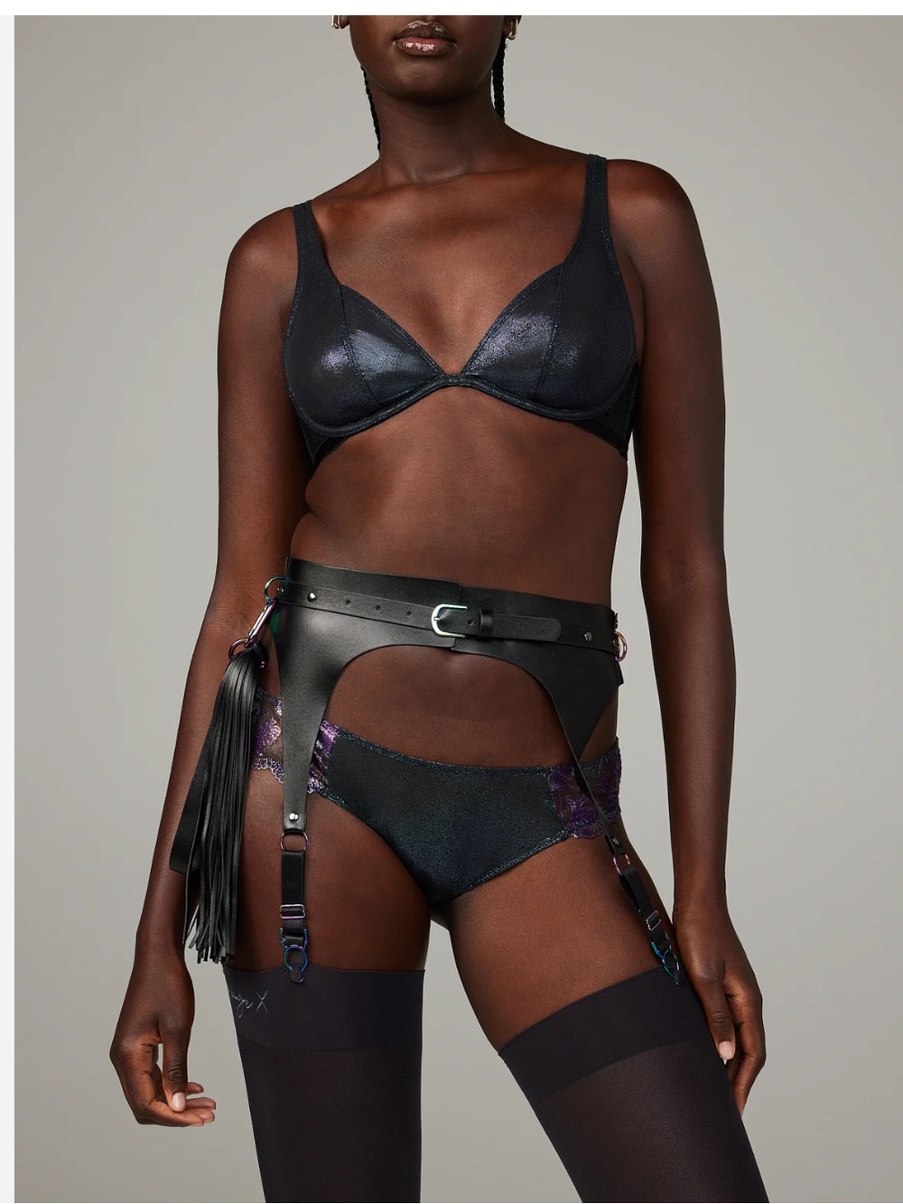 Savage X Fenty Power Play Utility Belt matte faux leather XS/S new lingerie